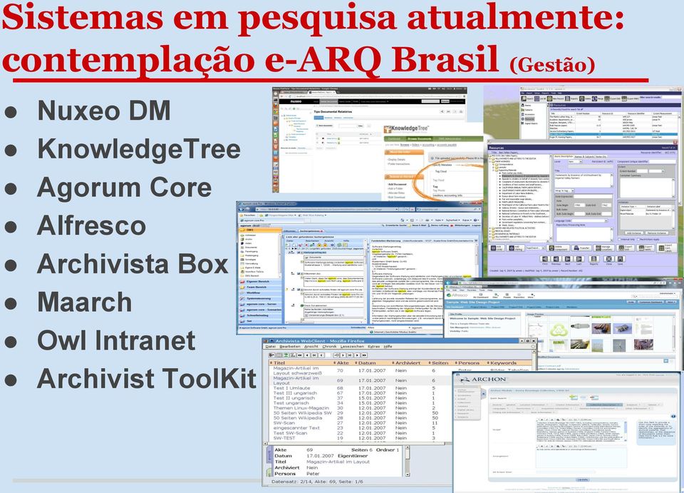 DM KnowledgeTree Agorum Core Alfresco