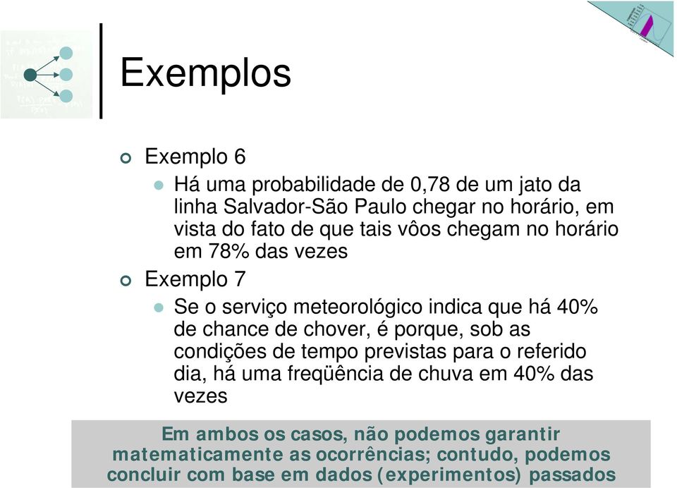 é porque, sob as condições de tempo previstas para o referido dia, há uma freqüência de chuva em 40% das vezes Em ambos os