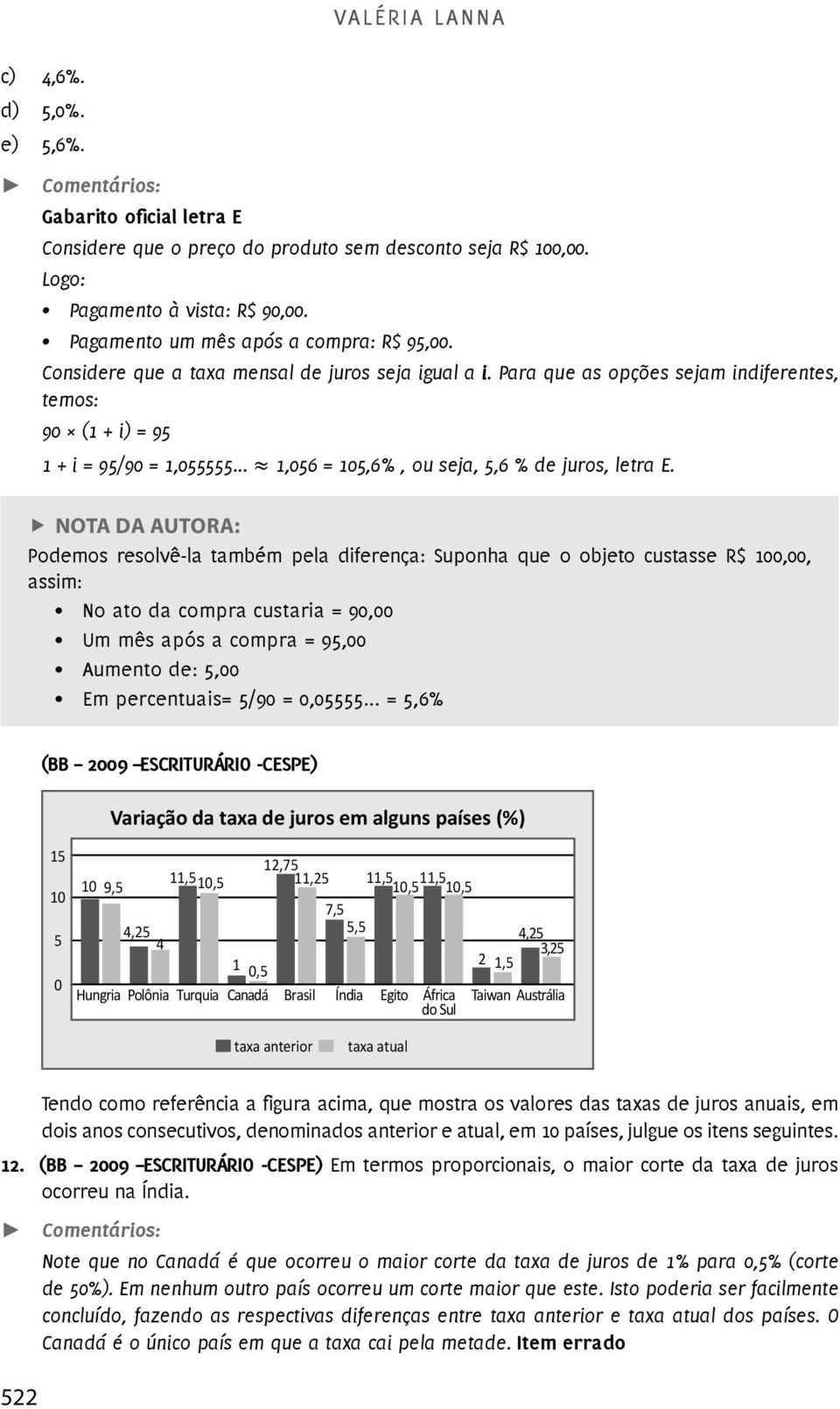 .. 1,056 = 105,6%, ou seja, 5,6 % de juros, letra E.