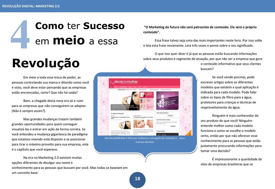 Revolução O que isso quer dizer é já que as pessoas estão buscando informações sobre seus produtos e segmento de atuação, por que não ser a empresa que gera o conteúdo informativo que seus clientes