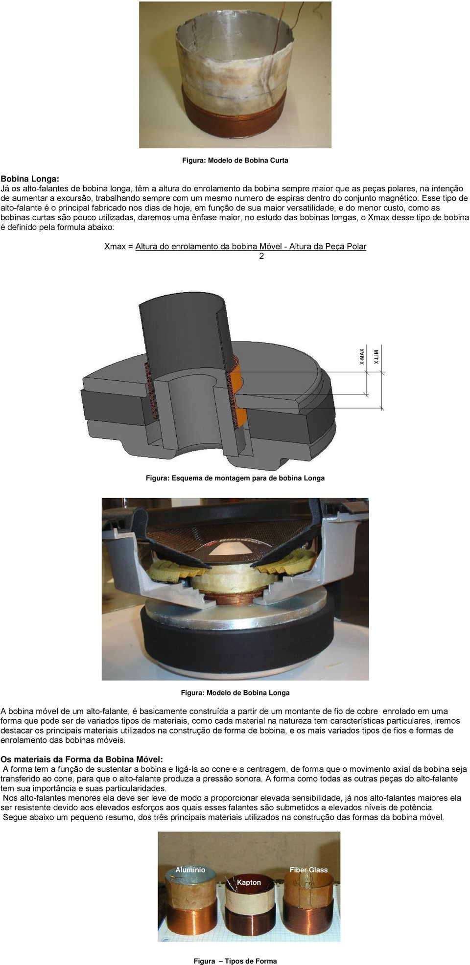 Esse tipo de alto-falante é o principal fabricado nos dias de hoje, em função de sua maior versatilidade, e do menor custo, como as bobinas curtas são pouco utilizadas, daremos uma ênfase maior, no
