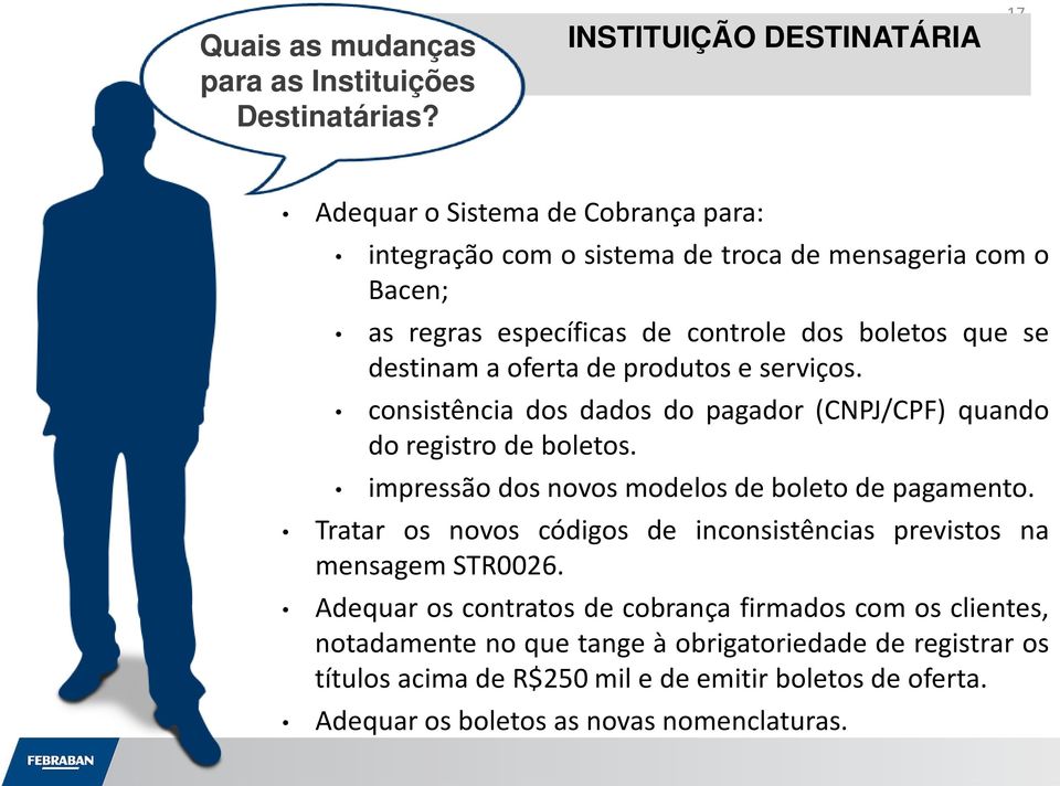 que se destinam a oferta de produtos e serviços. consistência dos dados do pagador (CNPJ/CPF) quando do registro de boletos.