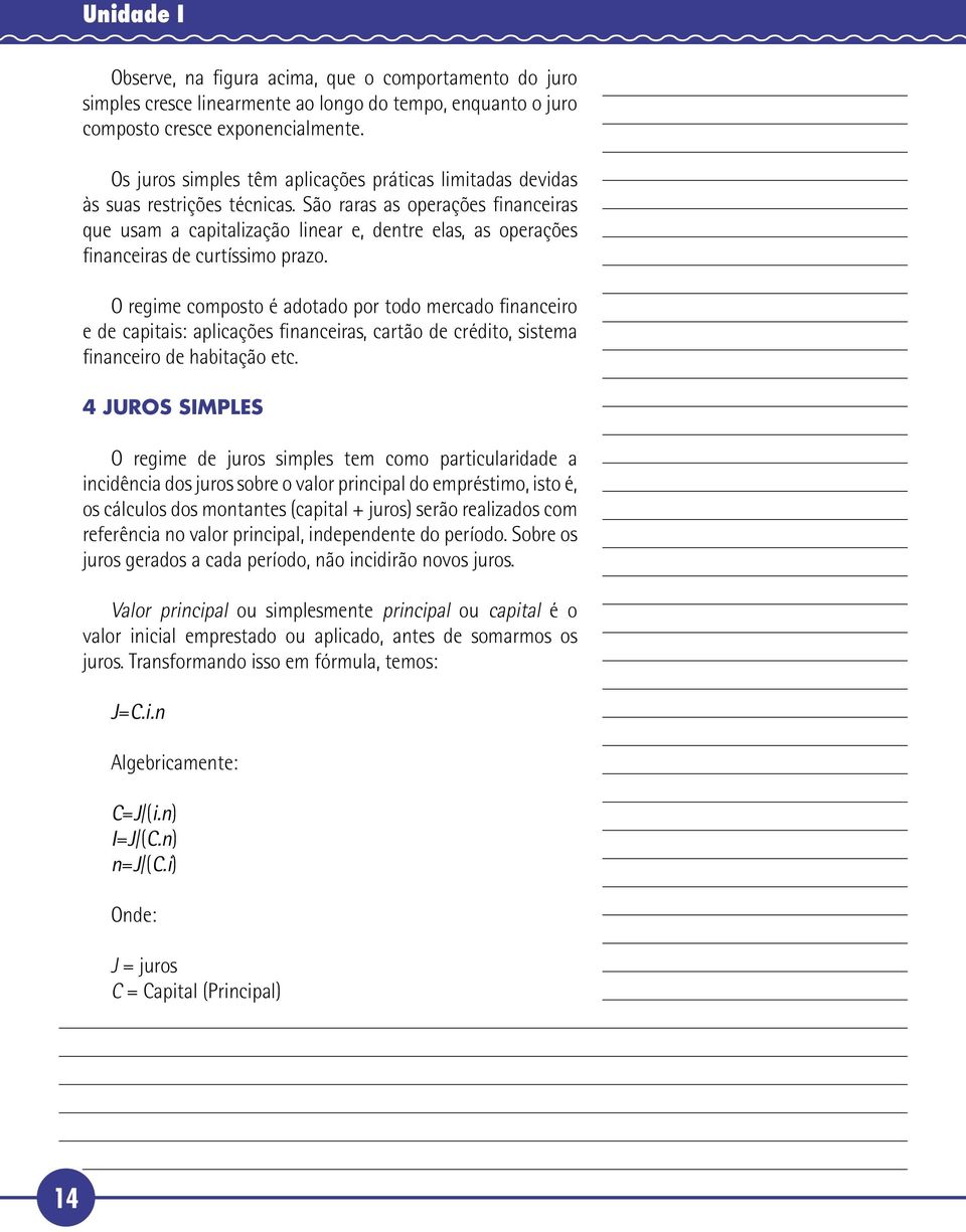 São raras as operações financeiras que usam a capitalização linear e, dentre elas, as operações financeiras de curtíssimo prazo.