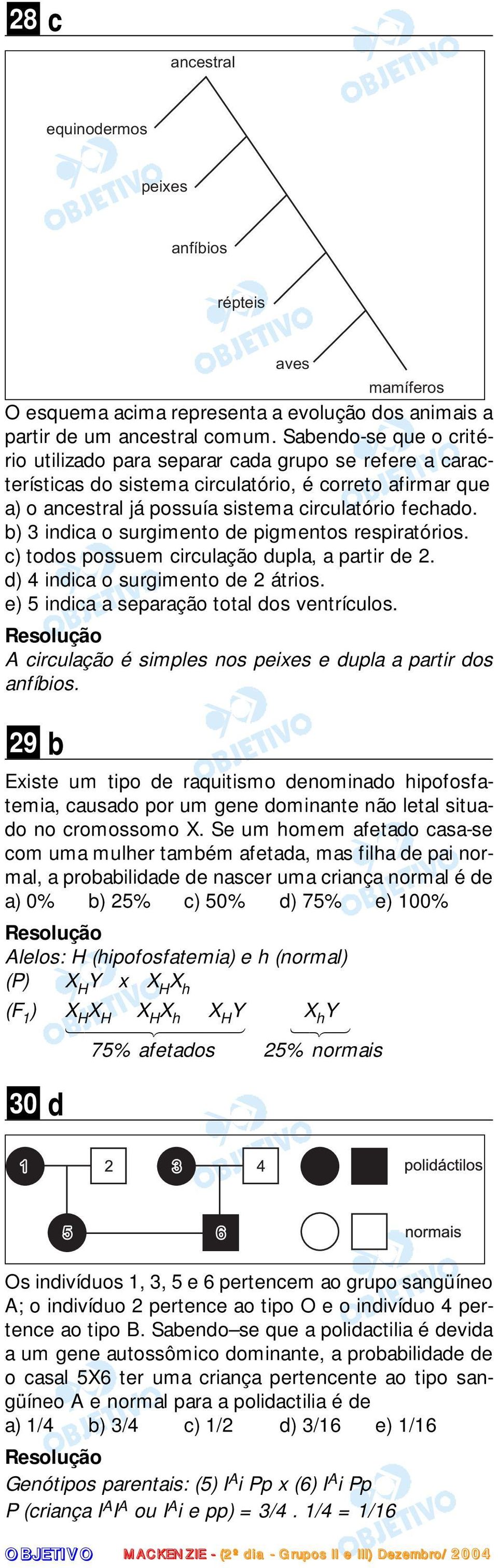 b) 3 indic o surgimento de pigmentos respirtórios. c) todos possuem circulção dupl, prtir de 2. d) 4 indic o surgimento de 2 átrios. e) 5 indic seprção totl dos ventrículos.