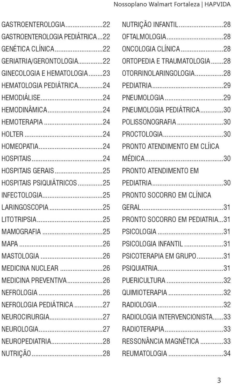 ..25 MAMOGRAFIA...25 MAPA...26 MASTOLOGIA...26 MEDICINA NUCLEAR...26 MEDICINA PREVENTIVA...26 NEFROLOGIA...26 NEFROLOGIA PEDIÁTRICA...27 NEUROCIRURGIA...27 NEUROLOGIA...27 NEUROPEDIATRIA...28 NUTRIÇÃO.