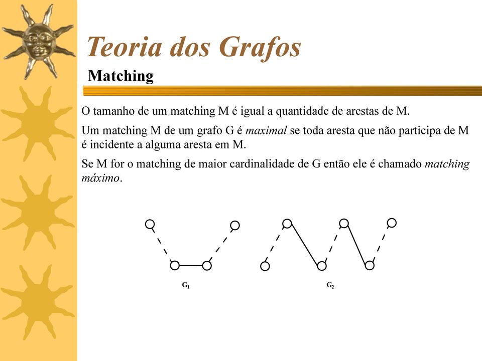 Um matching M de um grafo G é maximal se toda aresta que não