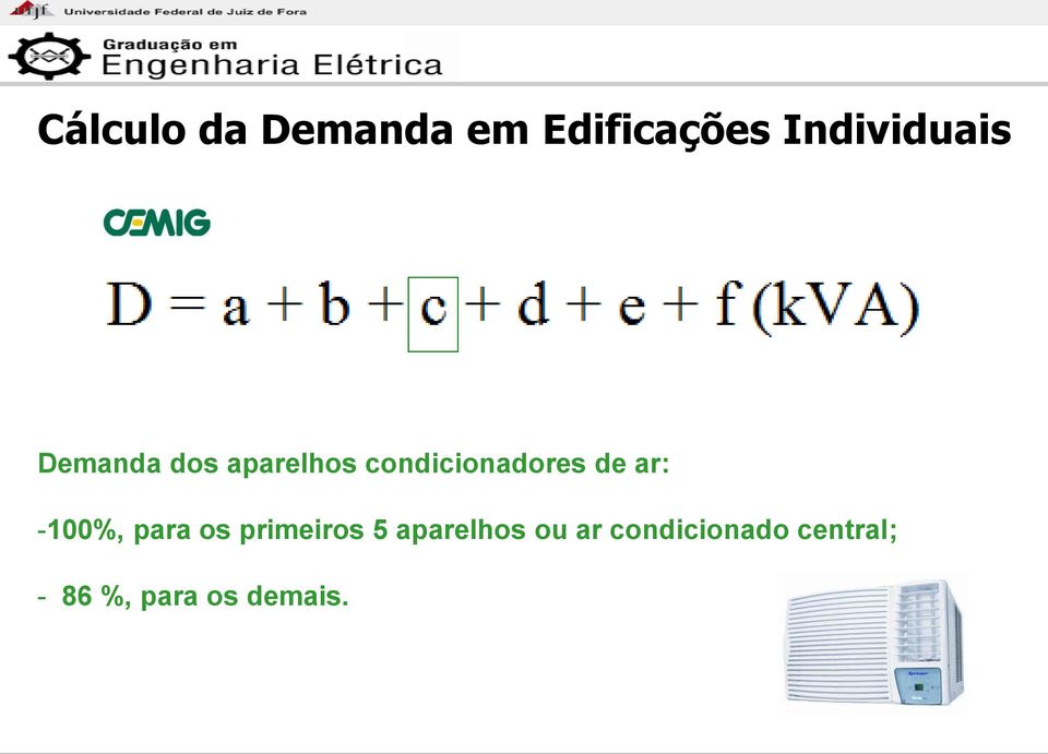 condicionadores de ar: -100%, para os