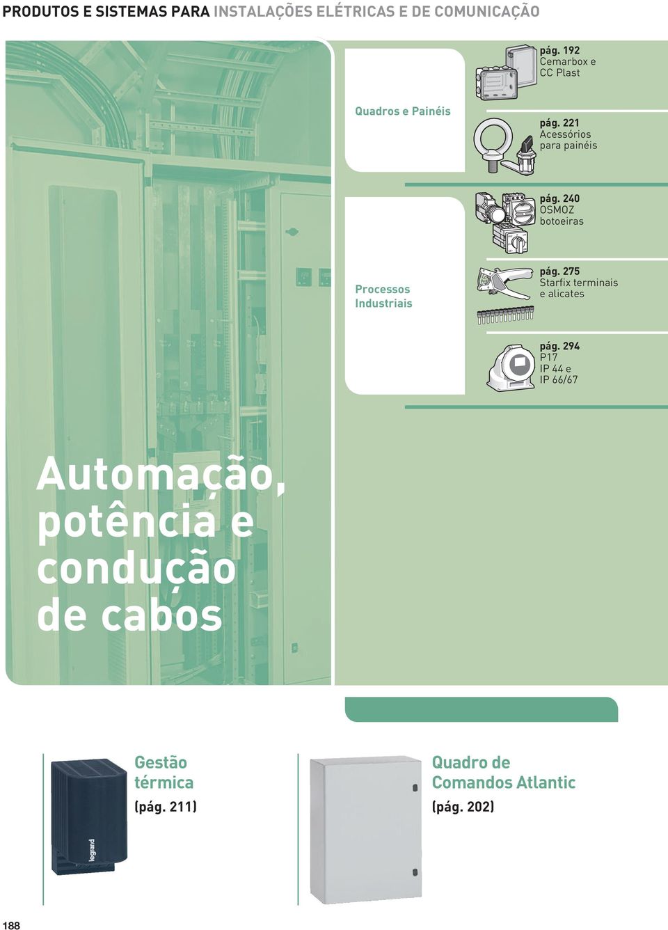 240 OSMOZ botoeiras Processos Industriais pág. 275 Starfix terminais e alicates pág.