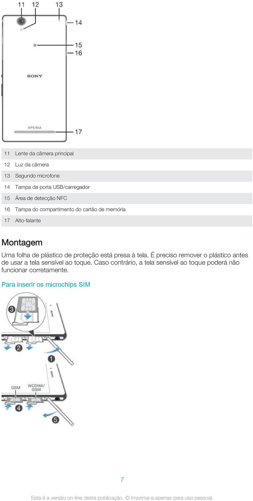 plástico de proteção está presa à tela.