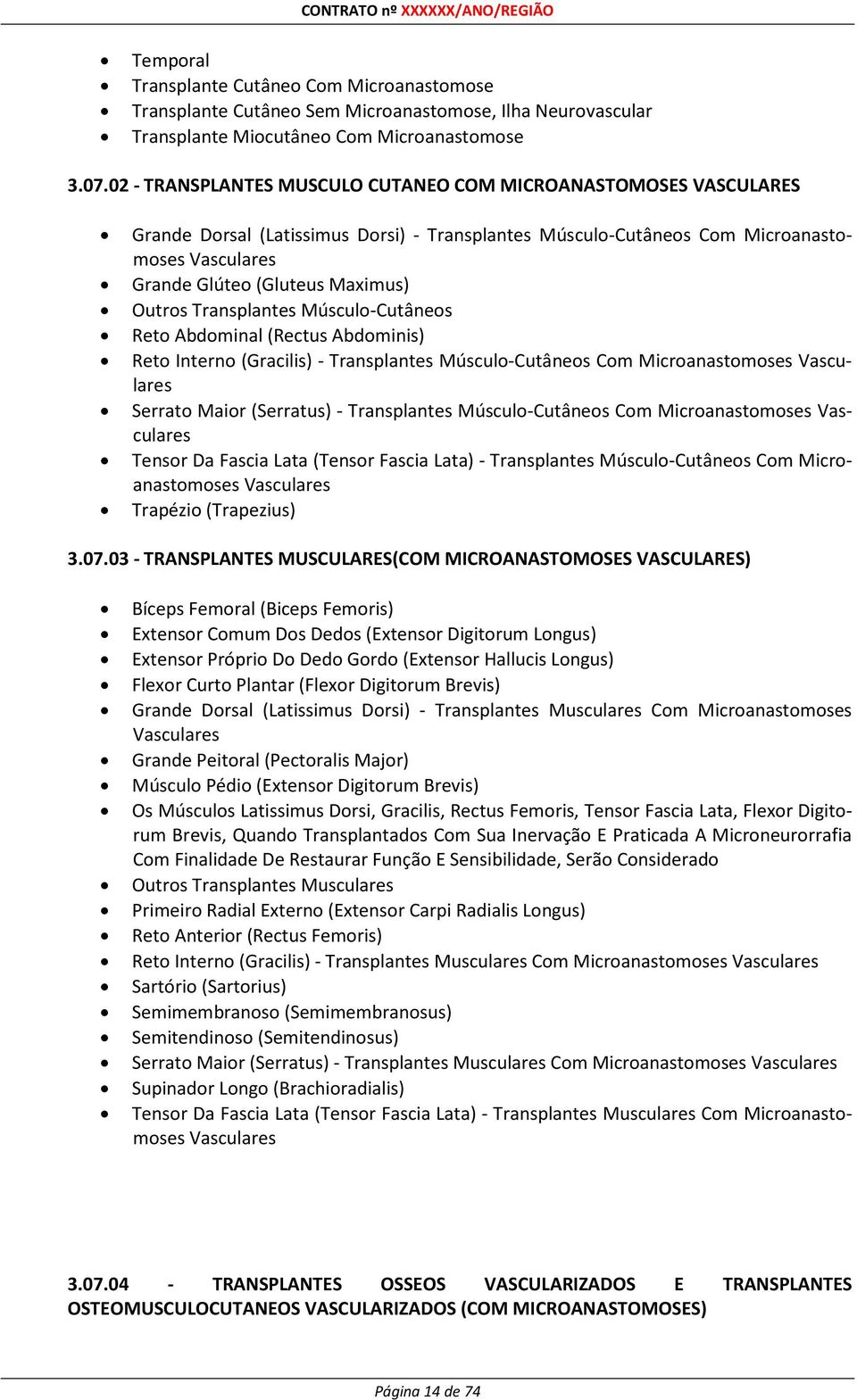 Outros Transplantes Músculo-Cutâneos Reto Abdominal (Rectus Abdominis) Reto Interno (Gracilis) - Transplantes Músculo-Cutâneos Com Microanastomoses Vasculares Serrato Maior (Serratus) - Transplantes