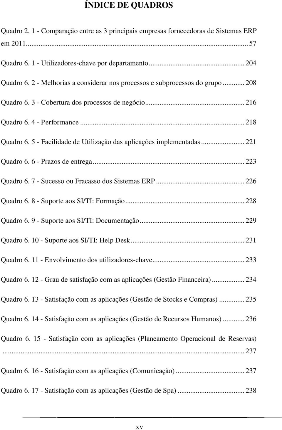 5 - Facilidade de Utilização das aplicações implementadas... 221 Quadro 6. 6 - Prazos de entrega... 223 Quadro 6. 7 - Sucesso ou Fracasso dos Sistemas ERP... 226 Quadro 6.