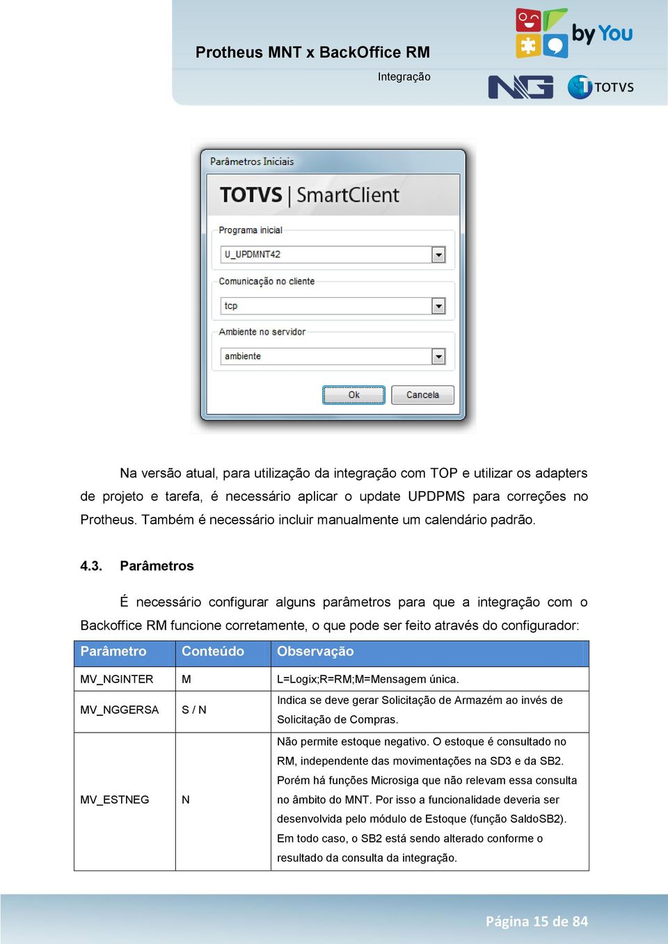 Parâmetros É necessário configurar alguns parâmetros para que a integração com o Backoffice RM funcione corretamente, o que pode ser feito através do configurador: Parâmetro Conteúdo Observação