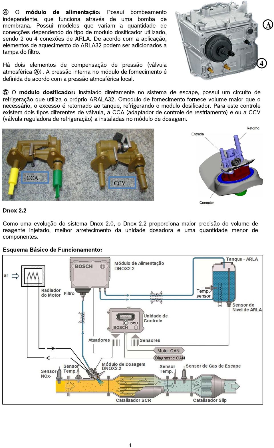 De acordo com a aplicação, elementos de aquecimento do ARLA32 podem ser adicionados a tampa do filtro. Há dois elementos de compensação de pressão (válvula atmosférica A).