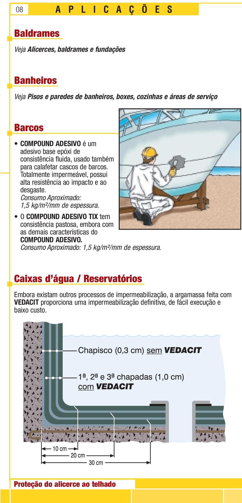 Consumo Aproximado: 1,5 kg/m²/mm de espessura. O COMPOUND ADESIVO TIX tem consistência pastosa, embora com as demais características do COMPOUND ADESIVO.