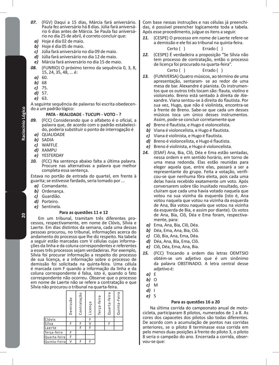 Hoje é dia 02 de maio b) Hoje é dia 05 de maio c) Júlia fará aniversário no dia 09 de maio d) Júlia fará aniversário no dia 12 de maio e) Márcia fará aniversário no dia 15 de maio 08.