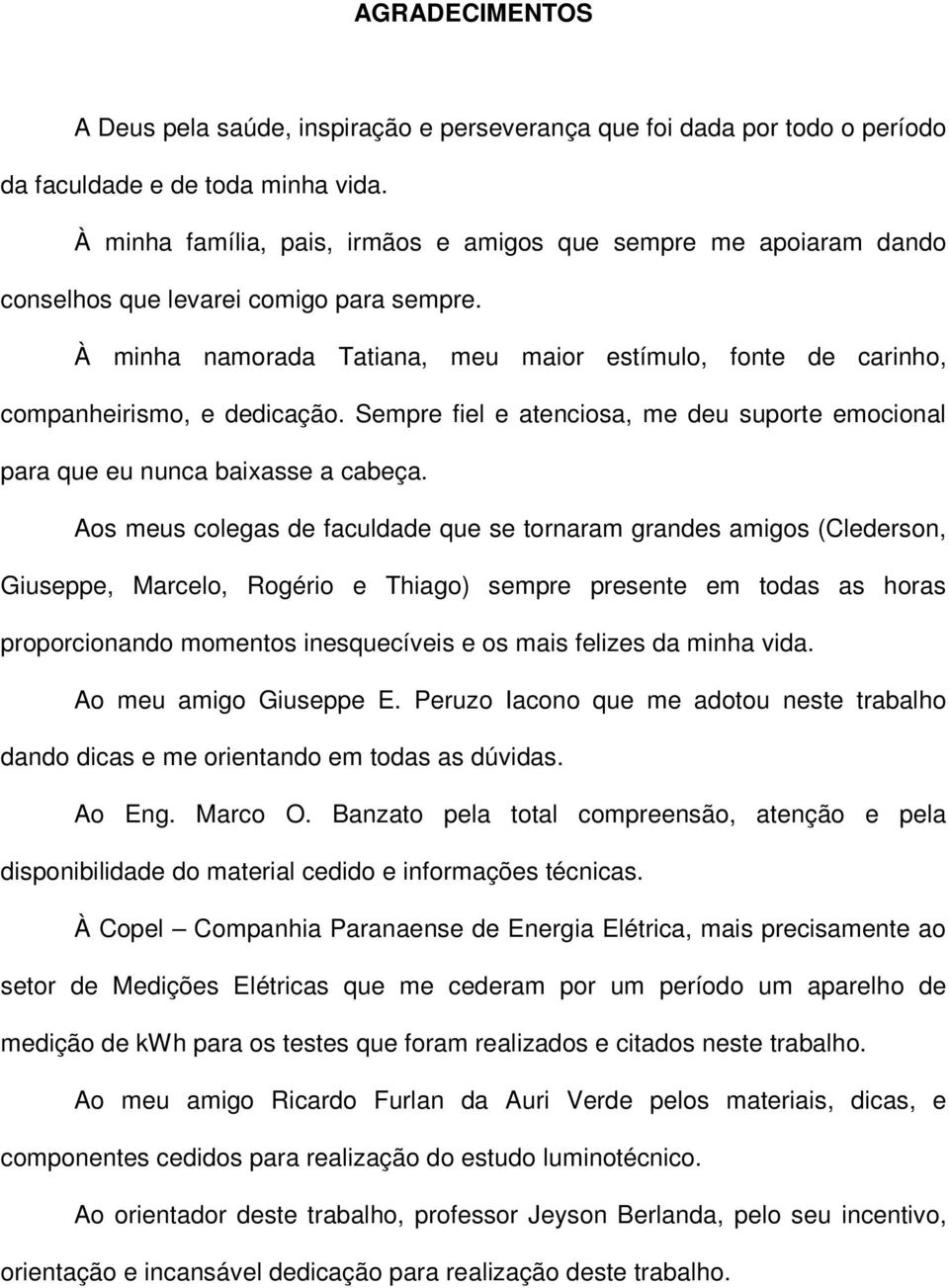 À minha namorada Tatiana, meu maior estímulo, fonte de carinho, companheirismo, e dedicação. Sempre fiel e atenciosa, me deu suporte emocional para que eu nunca baixasse a cabeça.