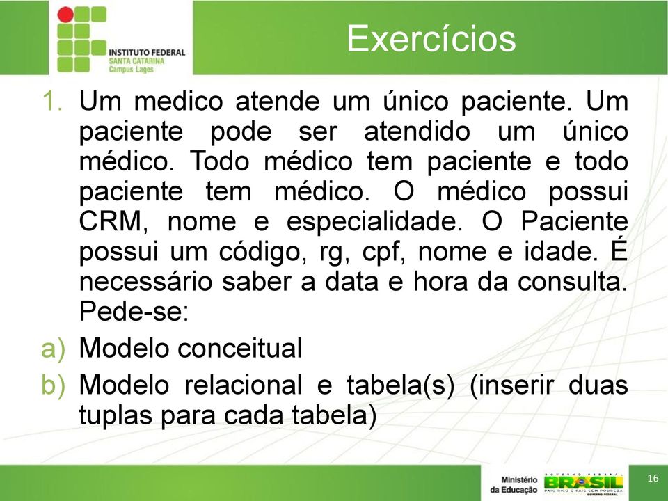 O Paciente possui um código, rg, cpf, nome e idade. É necessário saber a data e hora da consulta.