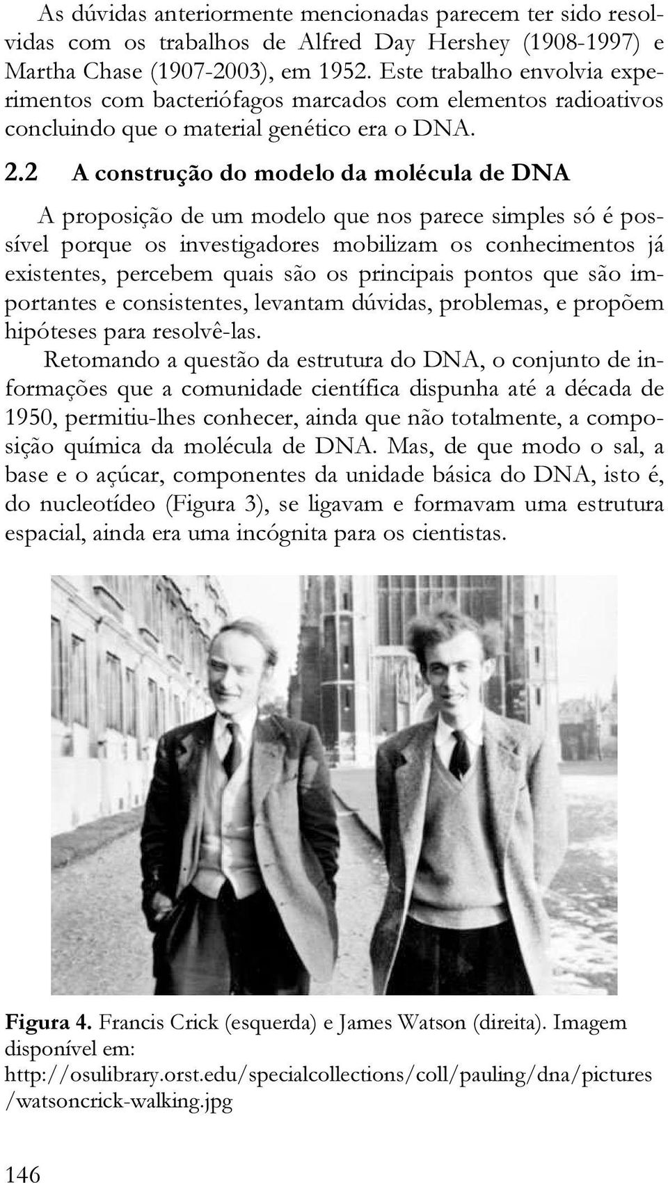 2 A construção do modelo da molécula de DNA A proposição de um modelo que nos parece simples só é possível porque os investigadores mobilizam os conhecimentos já existentes, percebem quais são os