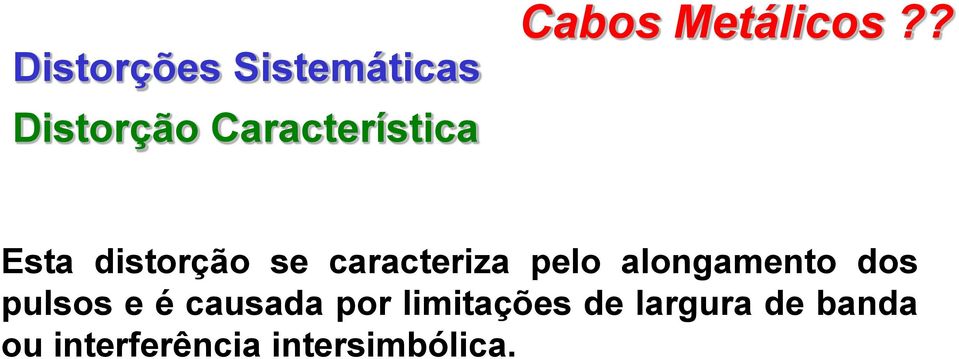 ? Esta distorção se caracteriza pelo alongamento