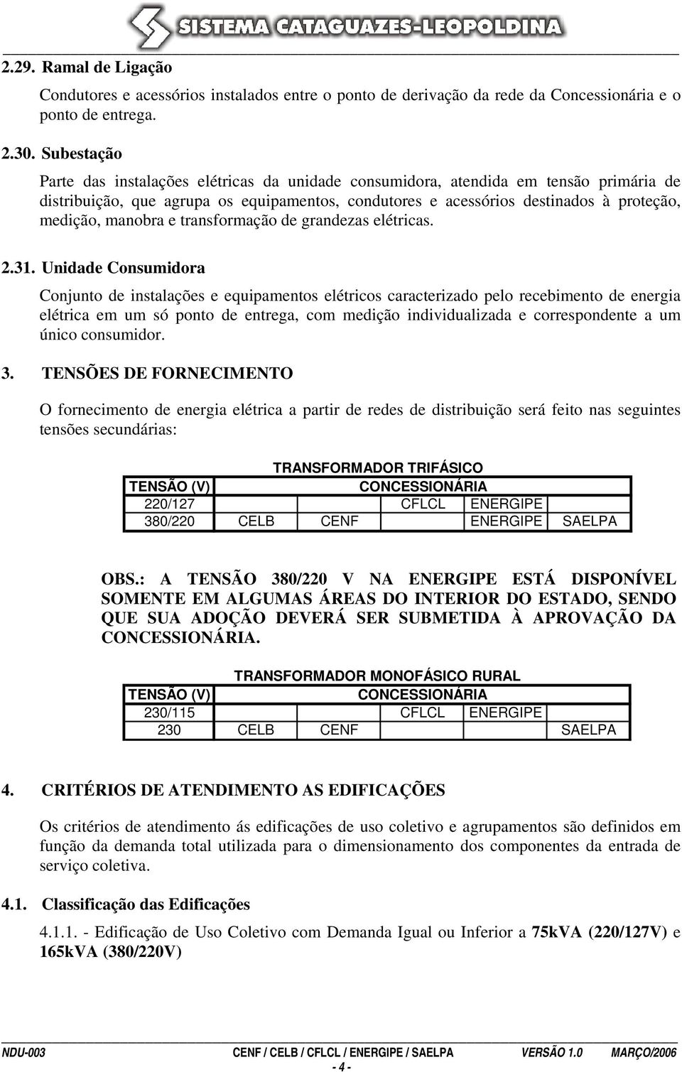 manobra e transformação de grandezas elétricas. 2.31.