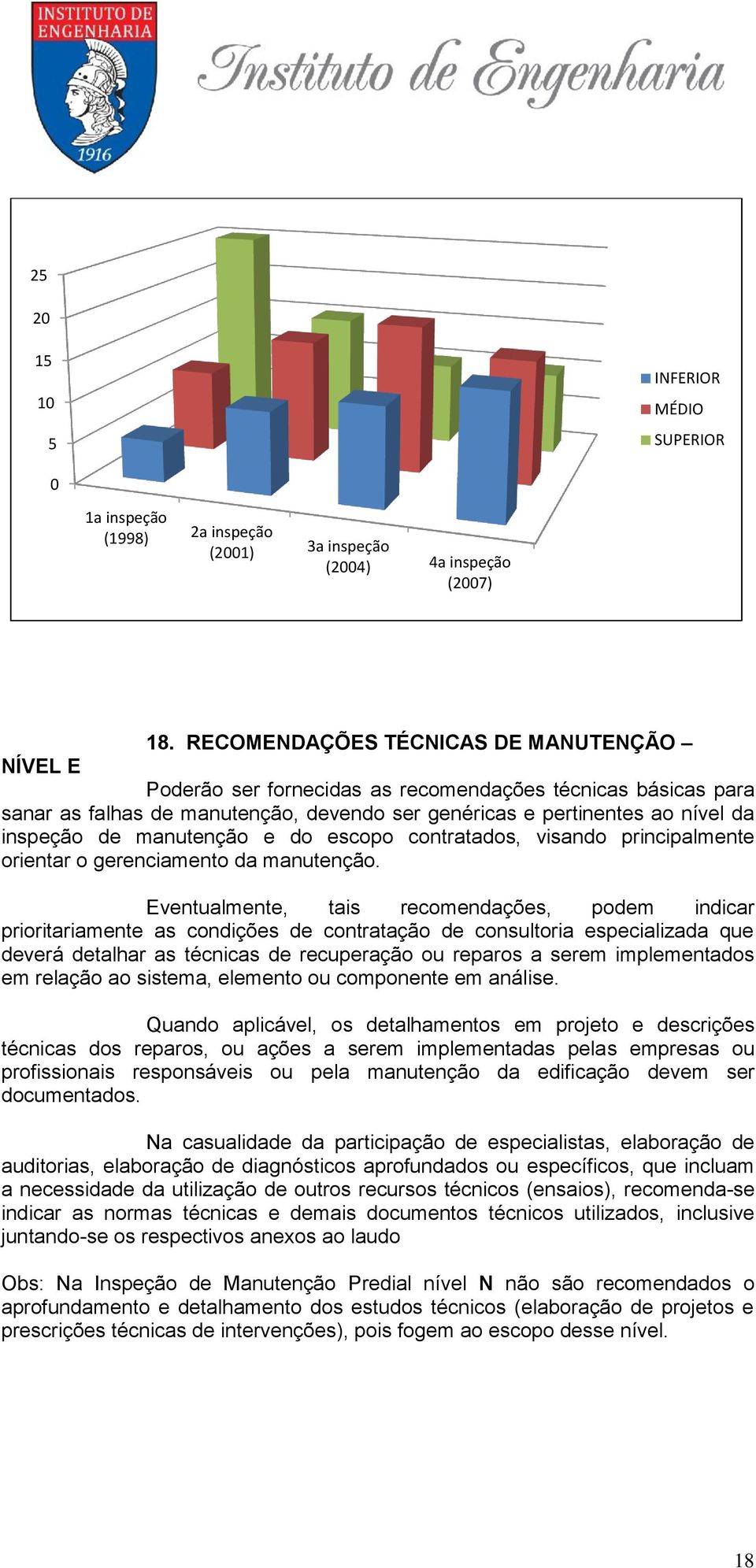 manutenção e do escopo contratados, visando principalmente orientar o gerenciamento da manutenção.