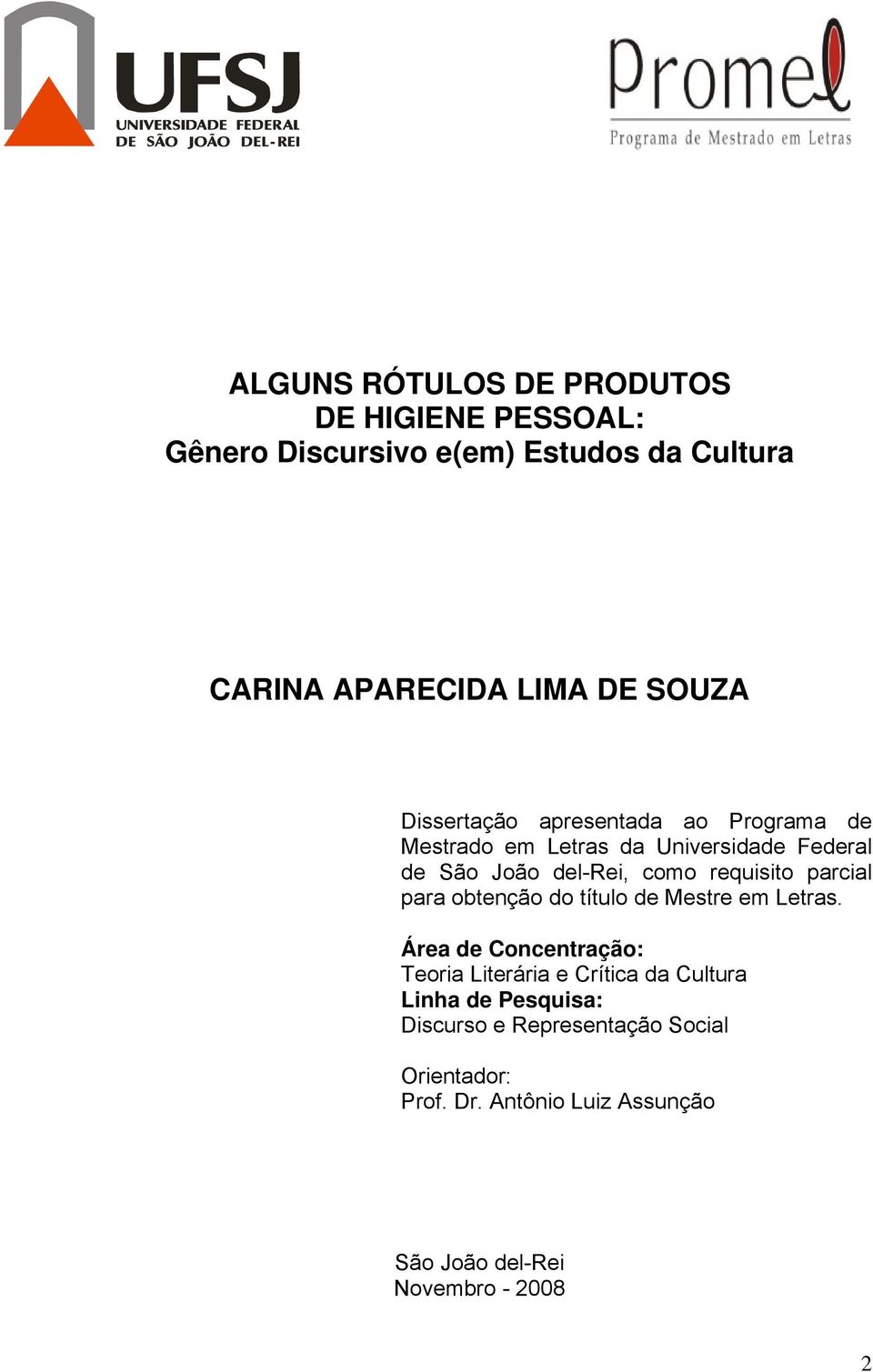 parcial para obtenção do título de Mestre em Letras.