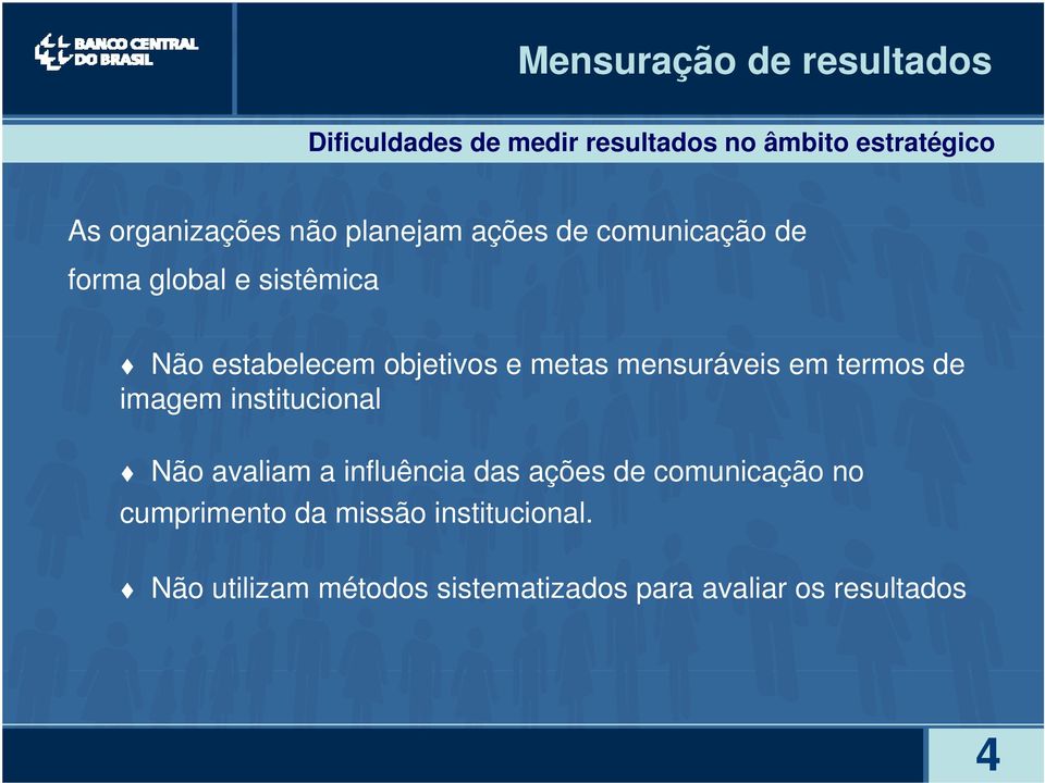 termos de imagem institucional Não avaliam a influência das ações de comunicação no