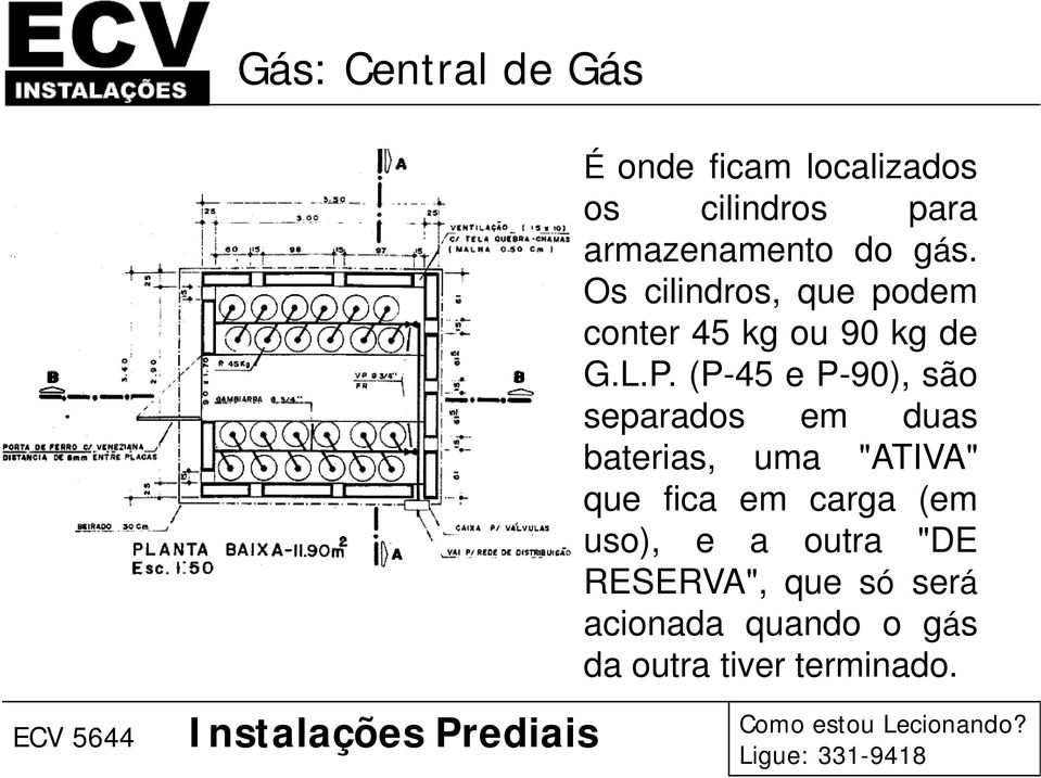 (P-45 e P-90), são separados em duas baterias, uma "ATIVA" que fica em carga