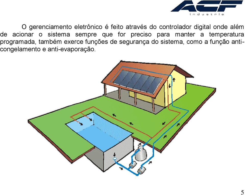 para manter a temperatura programada, também exerce funções de