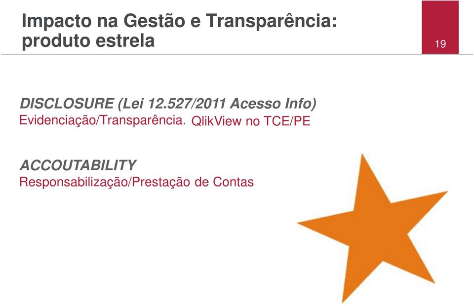 527/2011 Acesso Info) Evidenciação/Transparência.