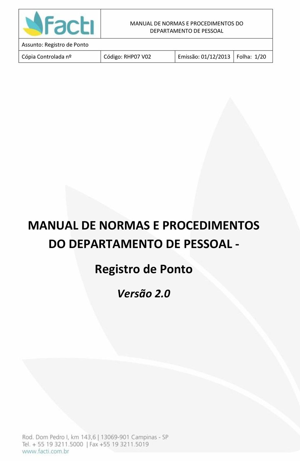 1/20 MANUAL DE NORMAS E