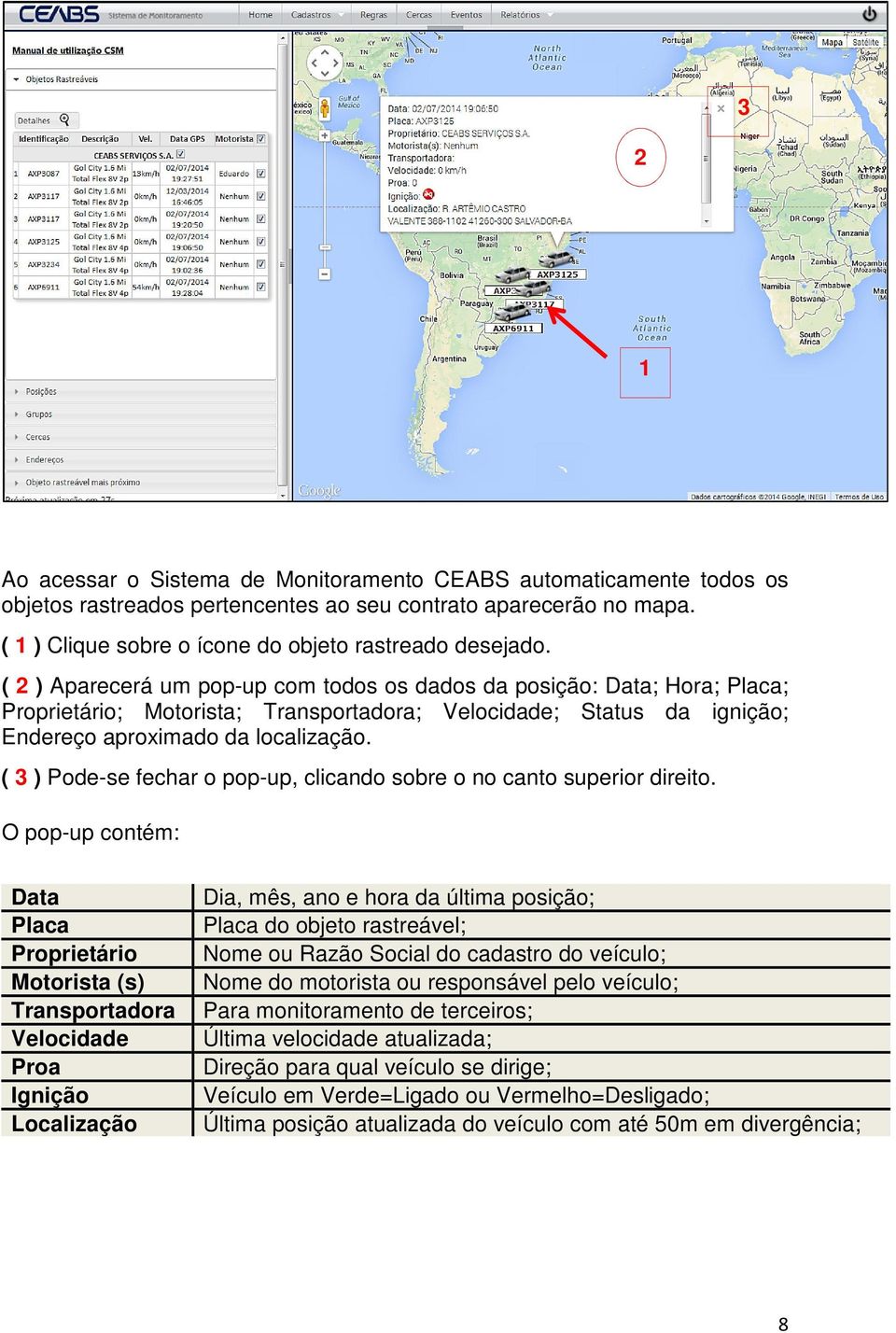 ( 3 ) Pode-se fechar o pop-up, clicando sobre o no canto superior direito.