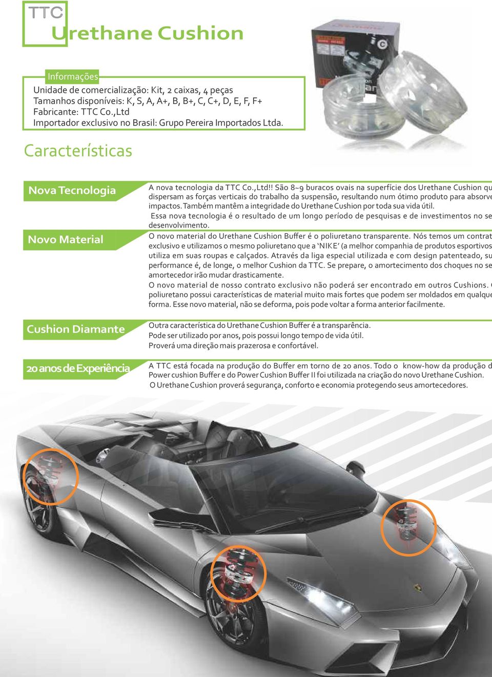 Também mantêm a integridade do Urethane Cushion por toda sua vida útil. Essa nova tecnologia é o resultado de um longo período de pesquisas e de investimentos no se desenvolvimento.