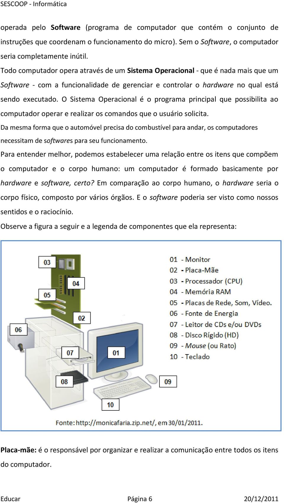 O Sistema Operacional é o programa principal que possibilita ao computador operar e realizar os comandos que o usuário solicita.