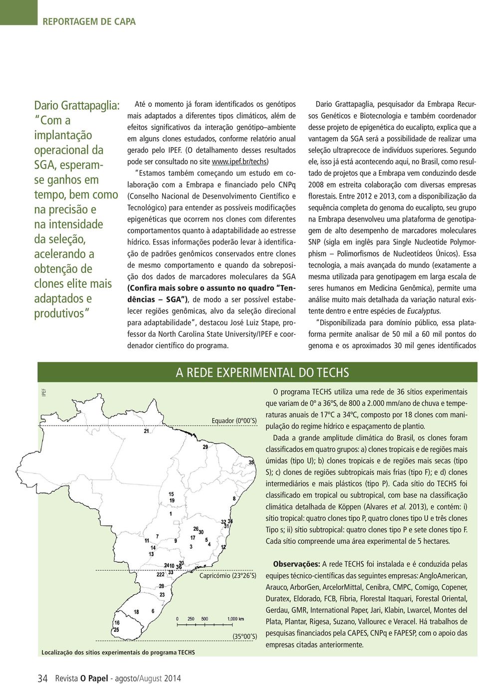 conforme relatório anual gerado pelo IPEF. (O detalhamento desses resultados pode ser consultado no site www.ipef.