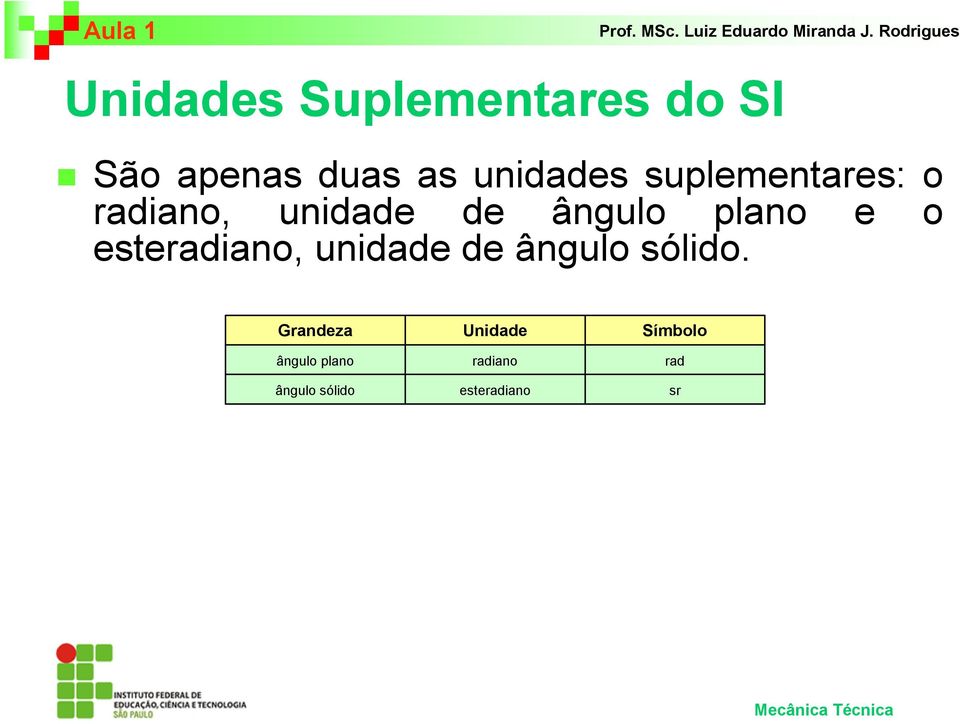 e o esteradiano, unidade de ângulo sólido.