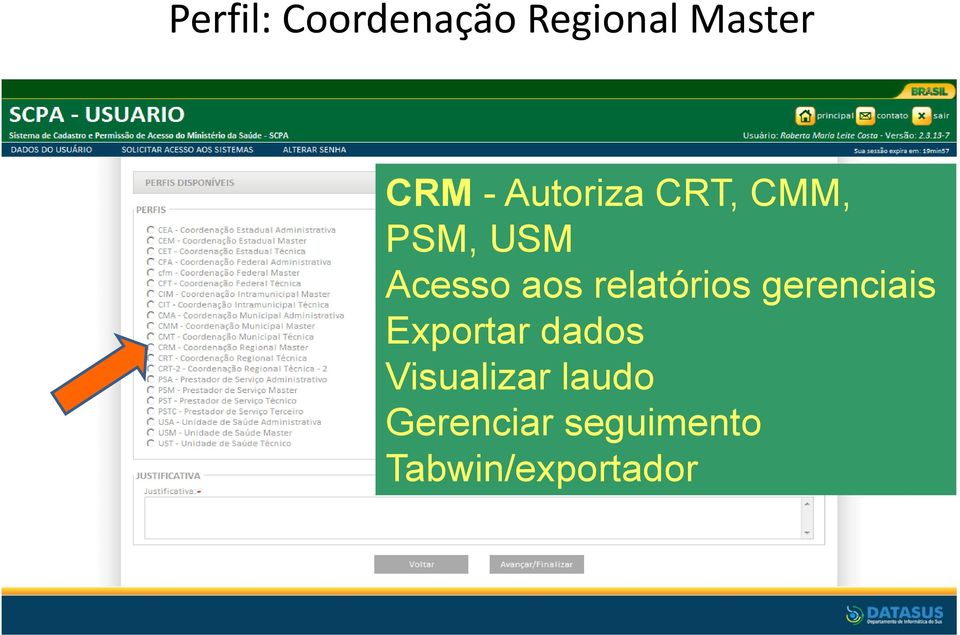 Acesso aos relatórios gerenciais