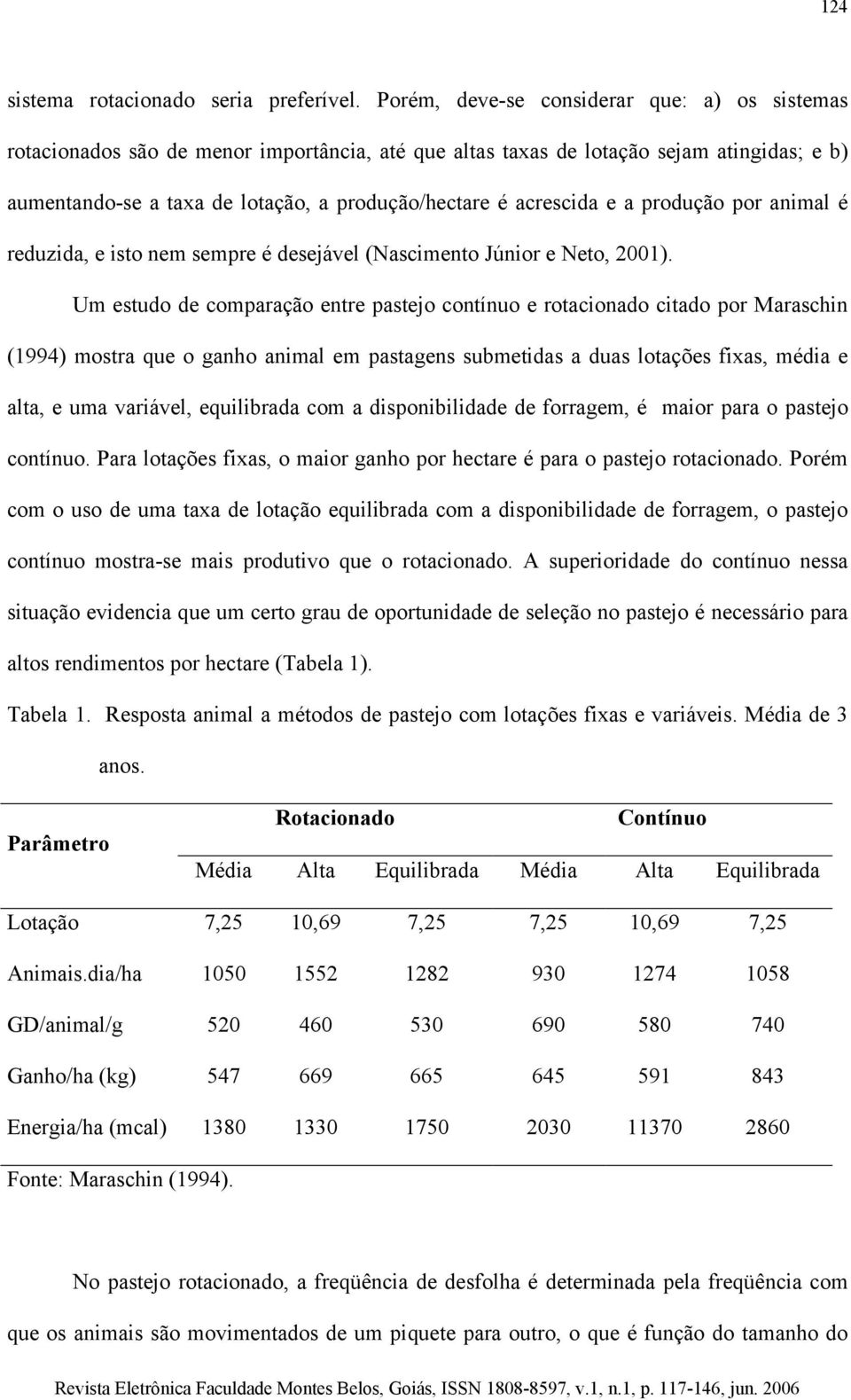 acrescida e a produção por animal é reduzida, e isto nem sempre é desejável (Nascimento Júnior e Neto, 2001).