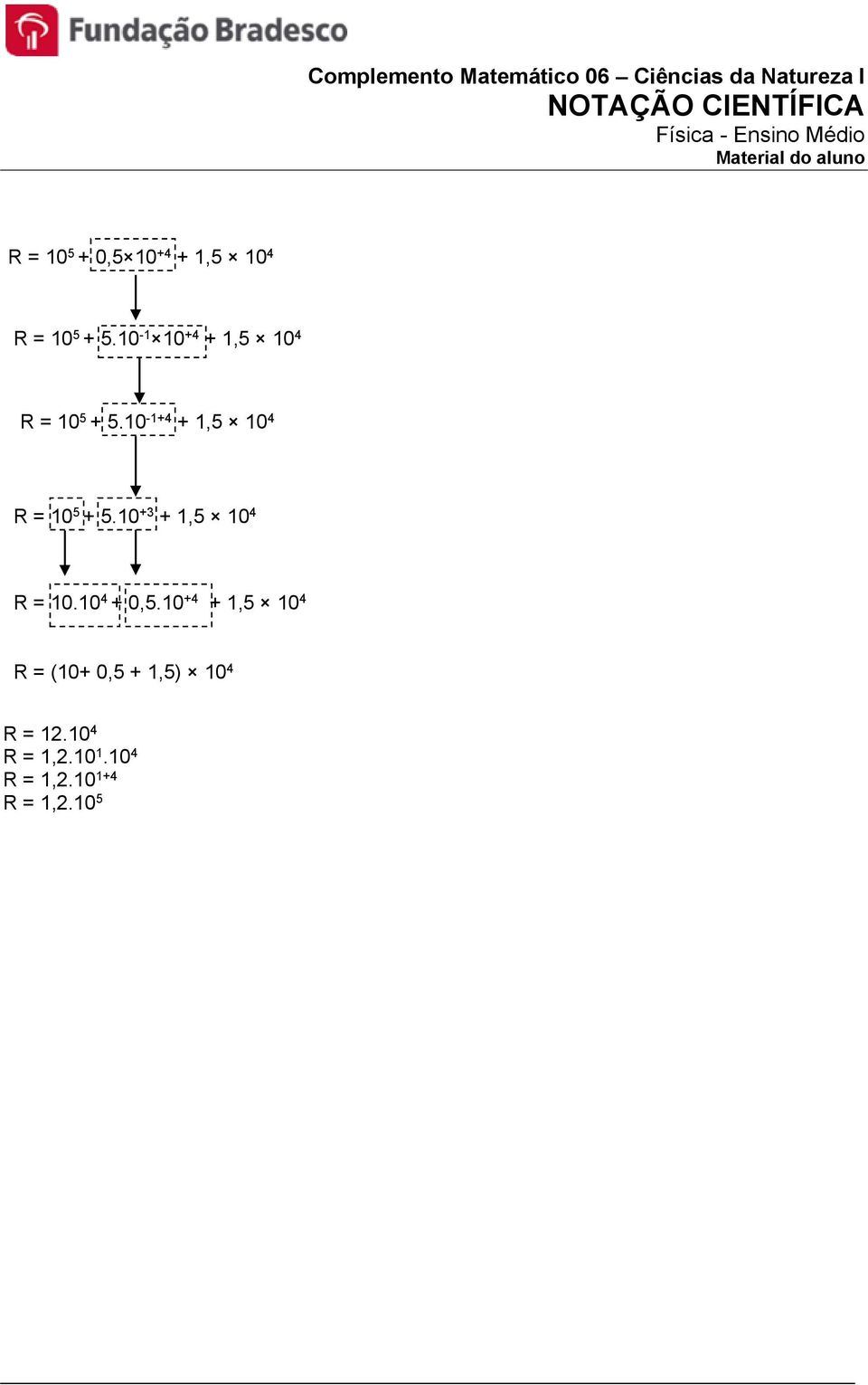 10-1+4 + 1,5 10 4 R = 10 5 + 5.10 +3 + 1,5 10 4 R = 10.