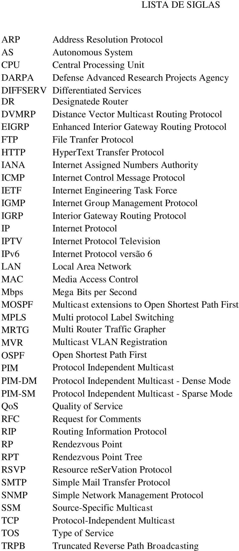 ICMP Internet Control Message Protocol IETF Internet Engineering Task Force IGMP Internet Group Management Protocol IGRP Interior Gateway Routing Protocol IP Internet Protocol IPTV Internet Protocol