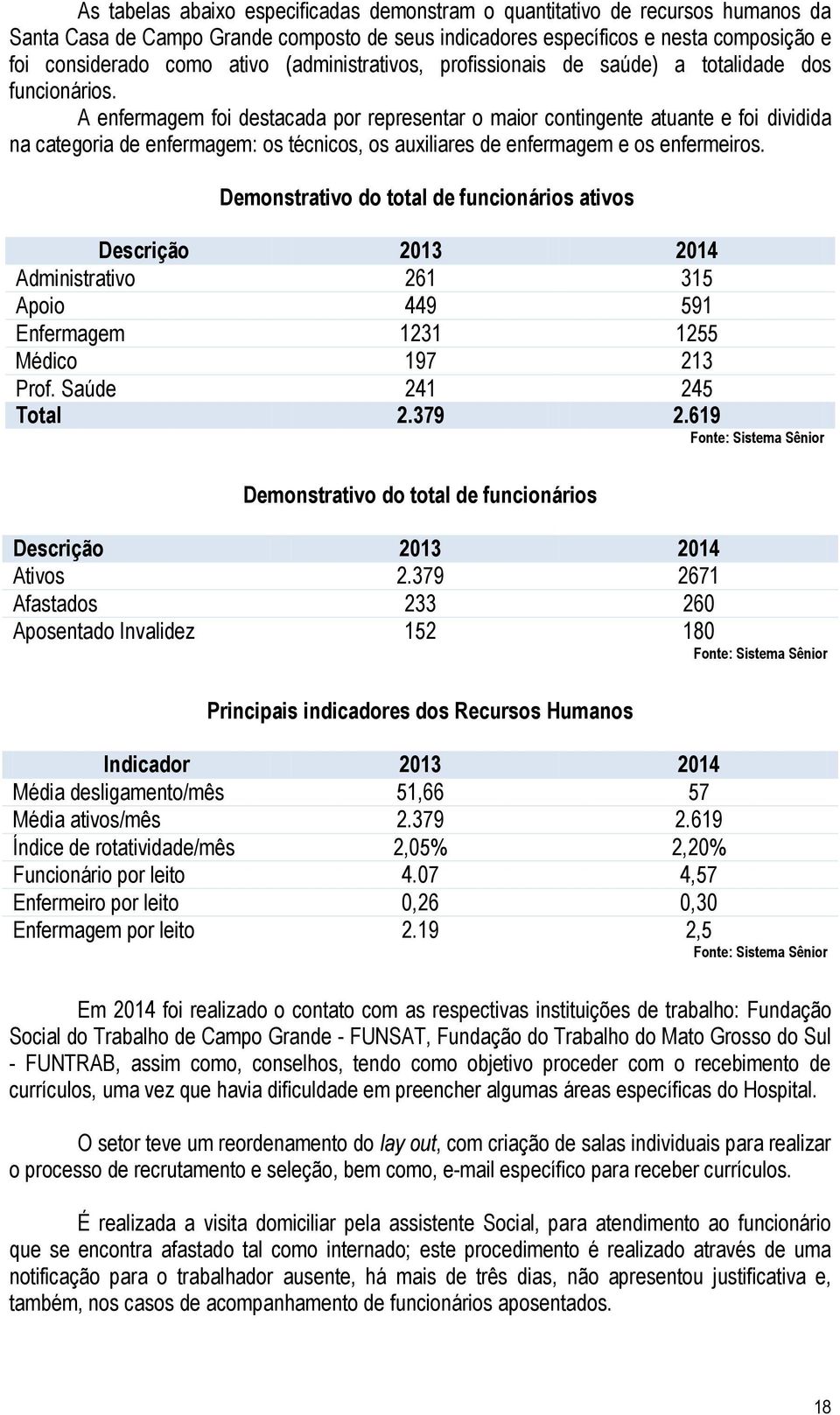 A enfermagem foi destacada por representar o maior contingente atuante e foi dividida na categoria de enfermagem: os técnicos, os auxiliares de enfermagem e os enfermeiros.