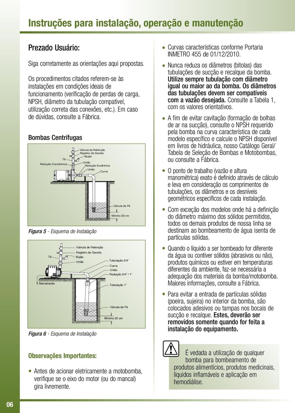 Em caso de dúvidas, consulte a Fábrica.