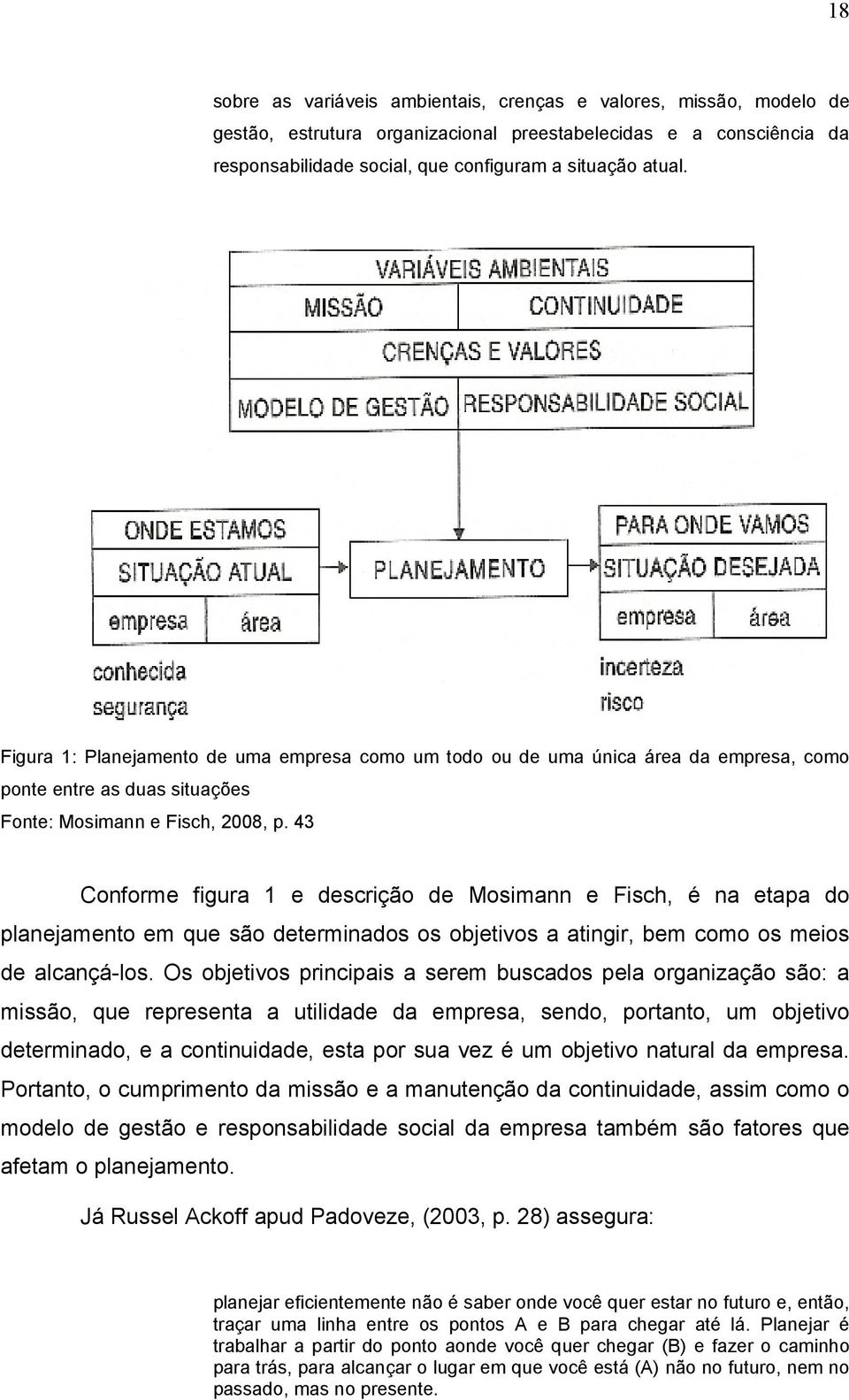 43 Conforme figura 1 e descrição de Mosimann e Fisch, é na etapa do planejamento em que são determinados os objetivos a atingir, bem como os meios de alcançá-los.