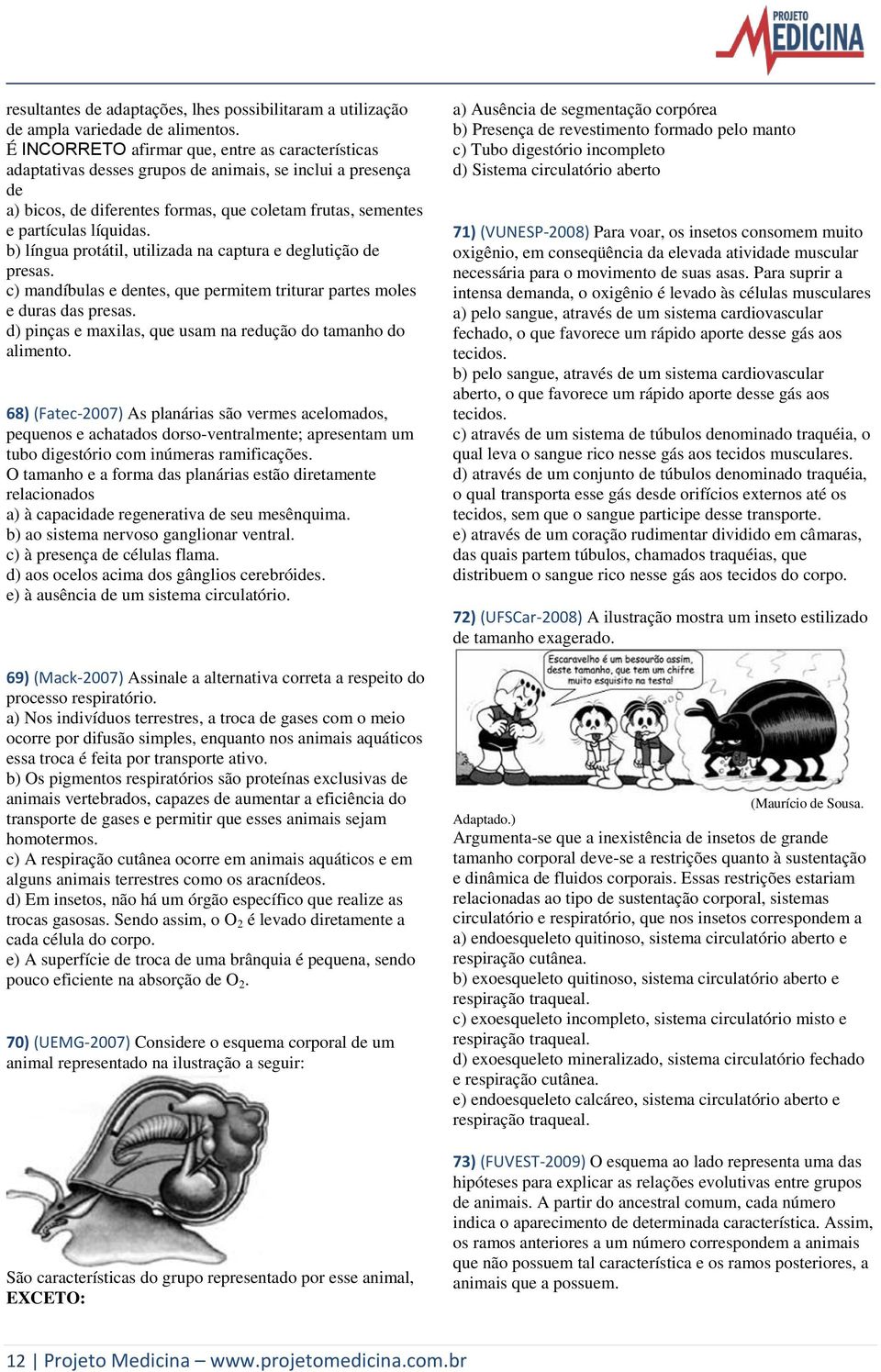 b) língua protátil, utilizada na captura e deglutição de presas. c) mandíbulas e dentes, que permitem triturar partes moles e duras das presas.