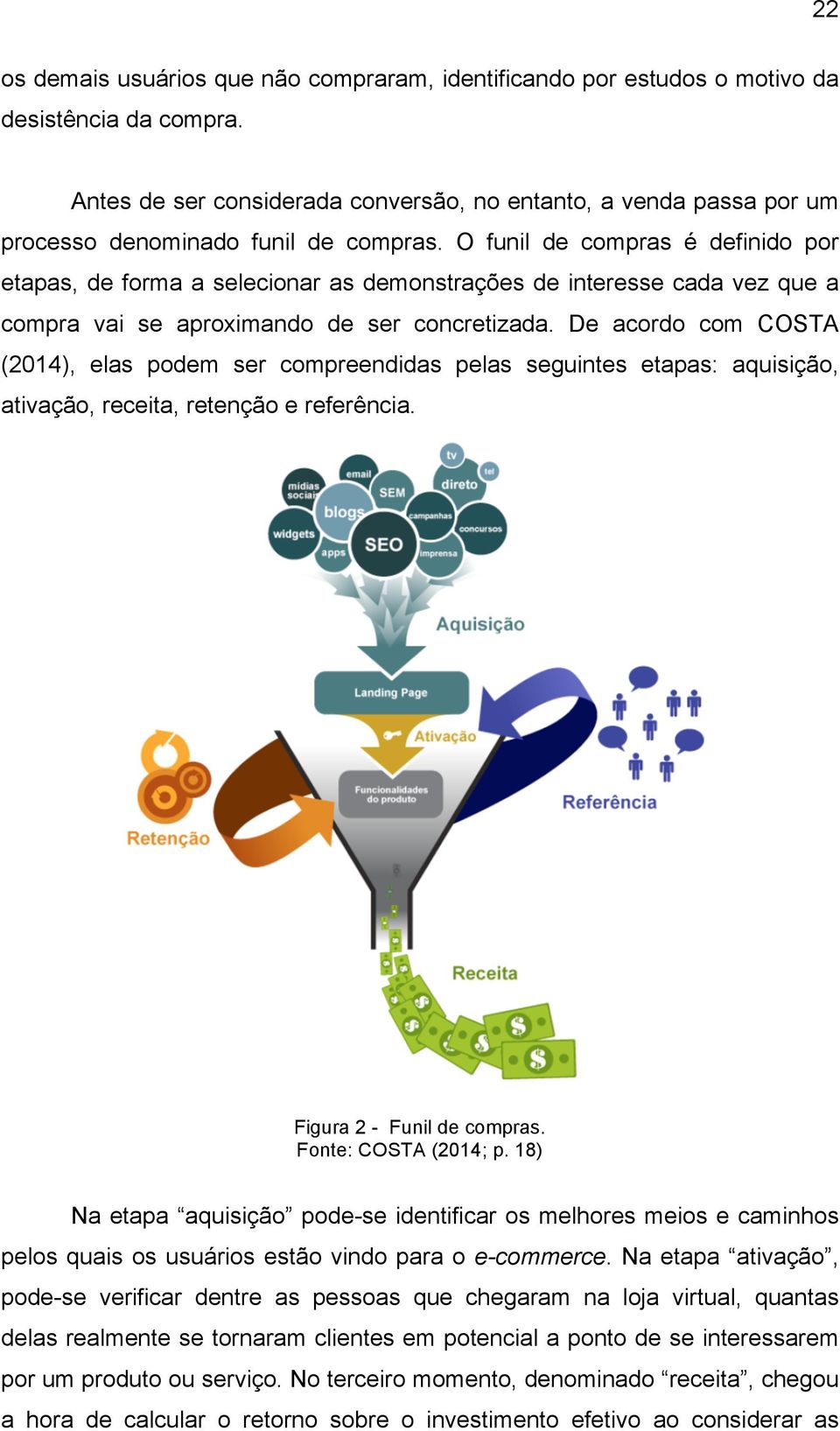 O funil de compras é definido por etapas, de forma a selecionar as demonstrações de interesse cada vez que a compra vai se aproximando de ser concretizada.