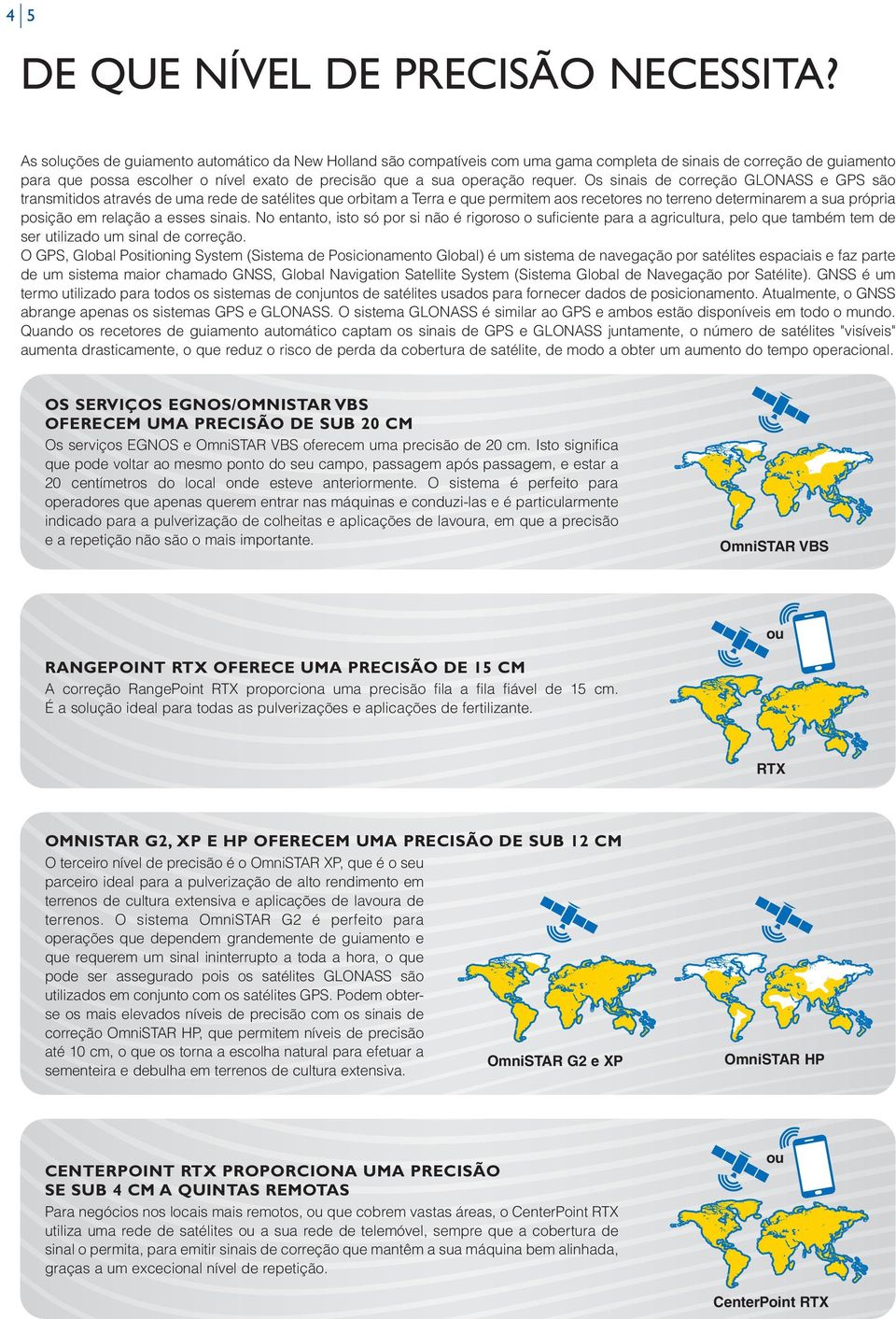 Os sinais de correção GLON ASS e GPS são transmitidos através de uma rede de satélites que orbitam a Terra e que permitem aos recetores no terreno determinarem a sua própria posição em relação a