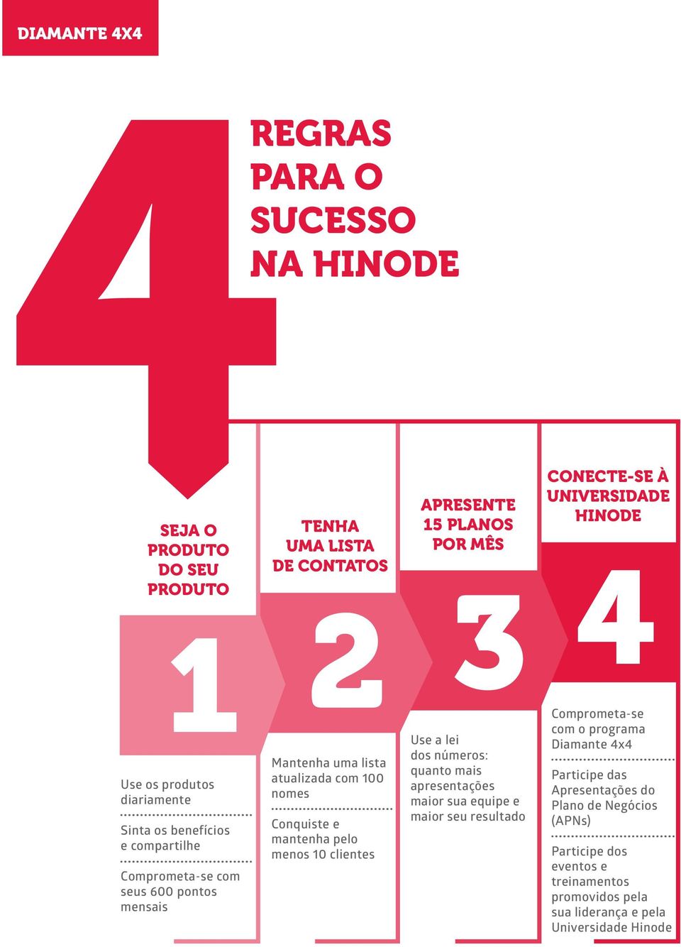 atualizada com 100 nomes Conquiste e mantenha pelo menos 10 clientes Use a lei dos números: quanto mais apresentações maior sua equipe e maior seu resultado com