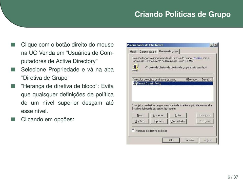 Diretiva de Herança de diretiva de bloco : Evita que quaisquer