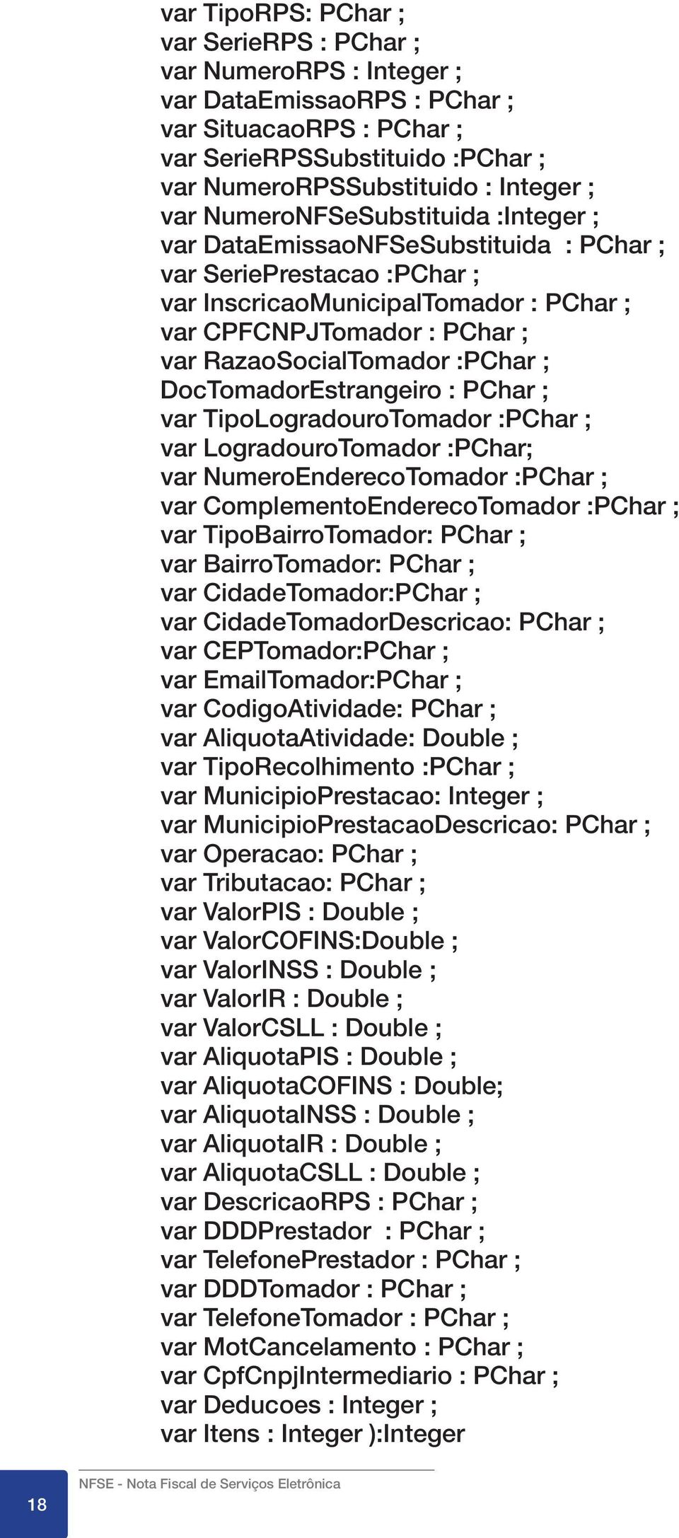 DocTomadorEstrangeiro : PChar ; var TipoLogradouroTomador :PChar ; var LogradouroTomador :PChar; var umeroenderecotomador :PChar ; var ComplementoEnderecoTomador :PChar ; var TipoBairroTomador: PChar