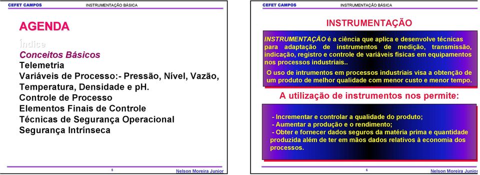 instrumentos de medição, transmissão, indicação, registro e controle de variáveis físicas em equipamentos nos processos industriais.